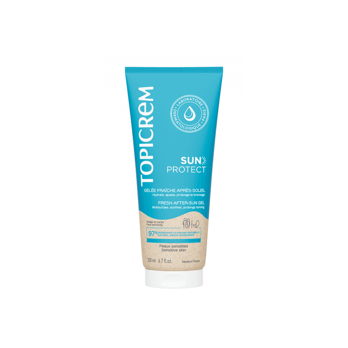 TOPICREM gaivinamoji, drėkinamoji želė po saulės SUN PROTECT, 200 ml