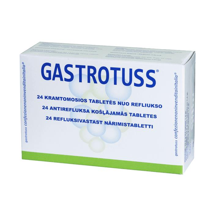 GASTROTUSS tabletės nuo refliukso, 24 kramtomosios tabletės-2