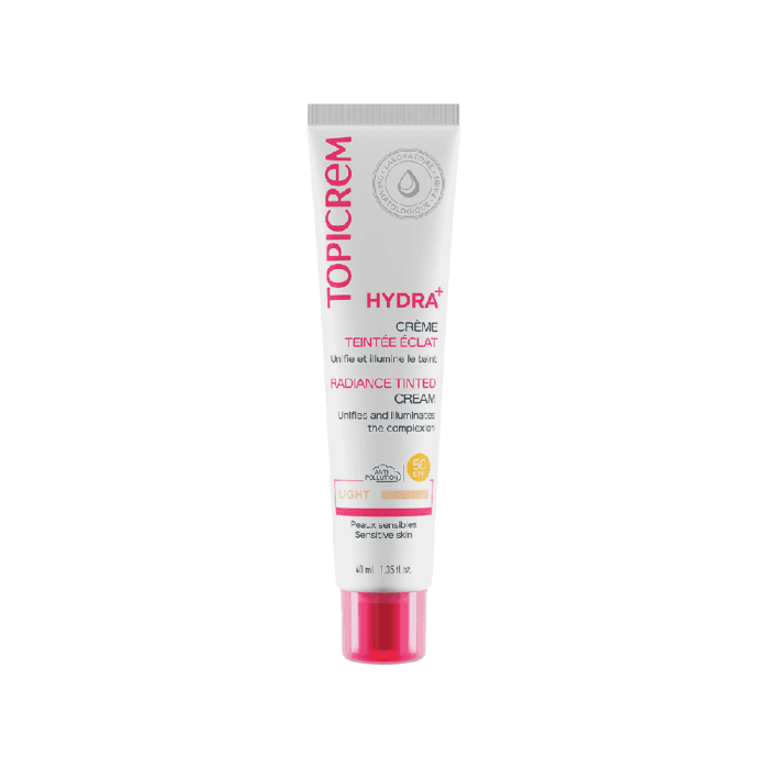 TOPICREM veido kremas su spalva HYDRA+, SPF 50, Light spalva, 40 ml