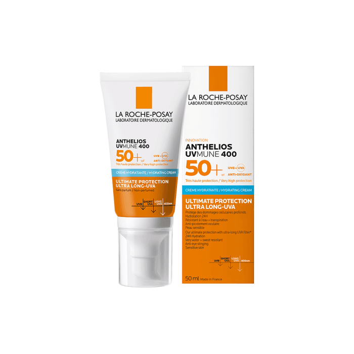 LA ROCHE-POSAY drėkinamasis apsauginis kremas nuo saulės ANTHELIOS UVMUNE 400, SPF 50+, 50 ml-1