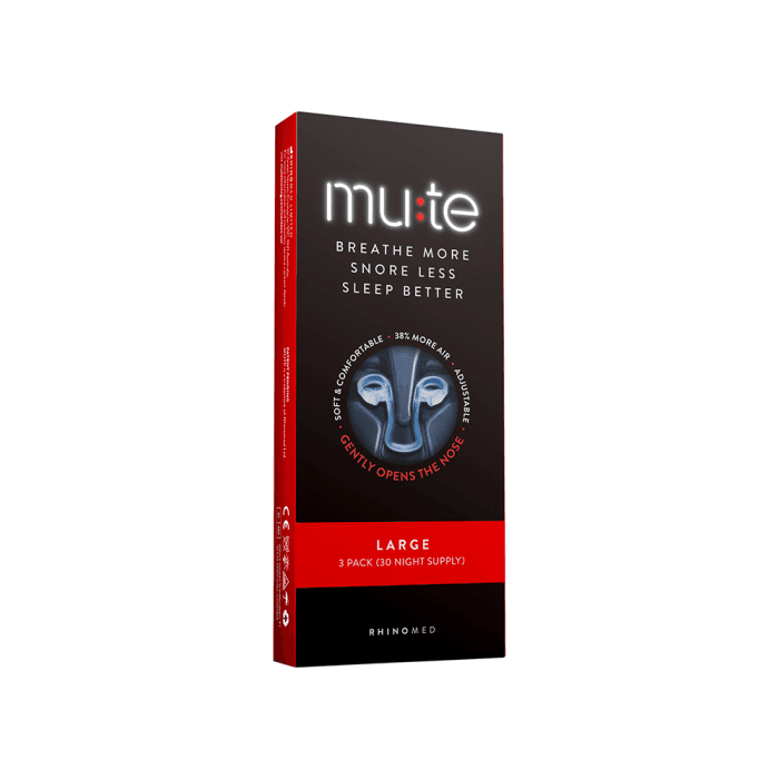Kvėpavimą per nosį palengvinanti priemonė MUTE LARGE, 3 vnt.