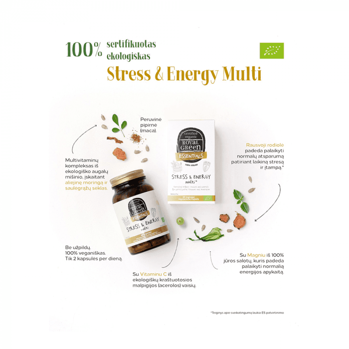 ROYAL GREEN BIO Stress & Energy Multi LT-EKO-001, 60 kapsulių-1