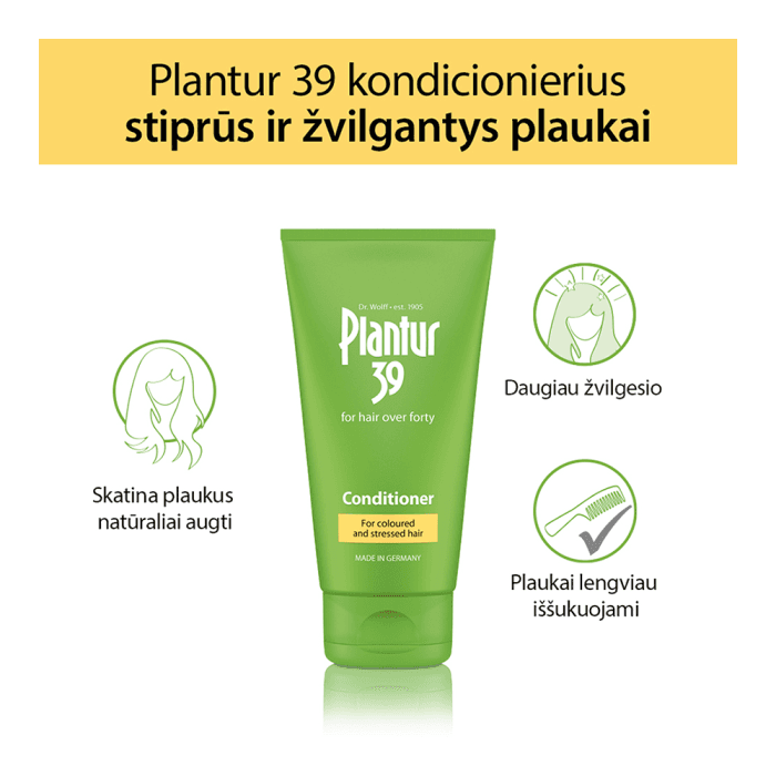 PLANTUR 39 dažytų ir pažeistų plaukų kondicionierius su kofeinu, 150 ml-1
