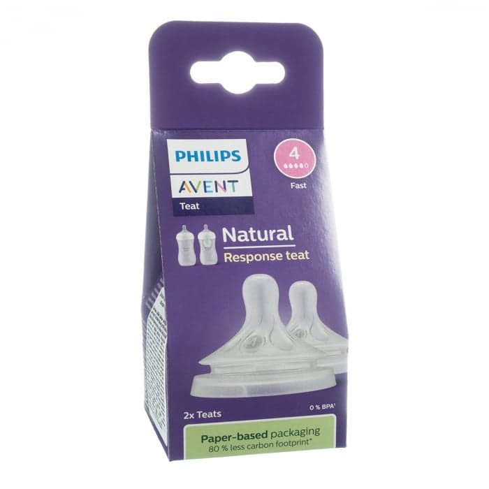 PHILIPS AVENT silikoninis žindukas NATURAL  RESPONSE (SCY964/02), greita tėkmė (4)., 2 vnt.