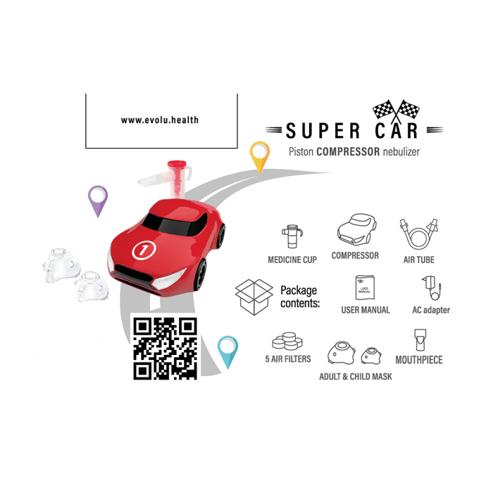 EVOLU kompresorinis inhaliatorius SUPER CAR, 1 vnt.-2