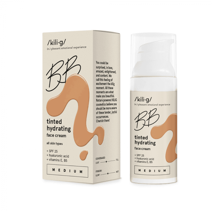 KILIG drėkinamasis veido BB kremas su atspalviu SPF25 MEDIUM BB CREAM, 50 ml-1