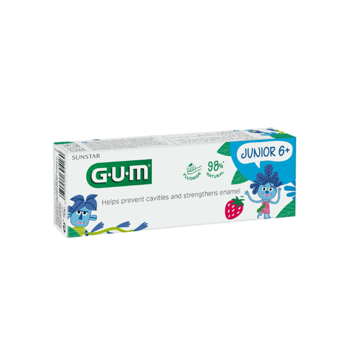 SUNSTAR G.U.M. dantų pasta vaikams JUNIOR, 7–12 m., braškių skonio, 50 ml-1