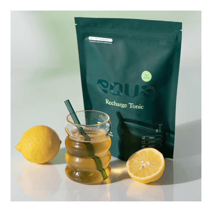 EQUA elektrolitų gėrimo milteliai RECHARGE TONIC-LEMON & GREEN TEA, 90 g-2