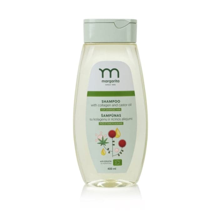 MARGARITA šampūnas su kolagenu ir ricinos aliejumi pažeistiems plaukams, 400 ml