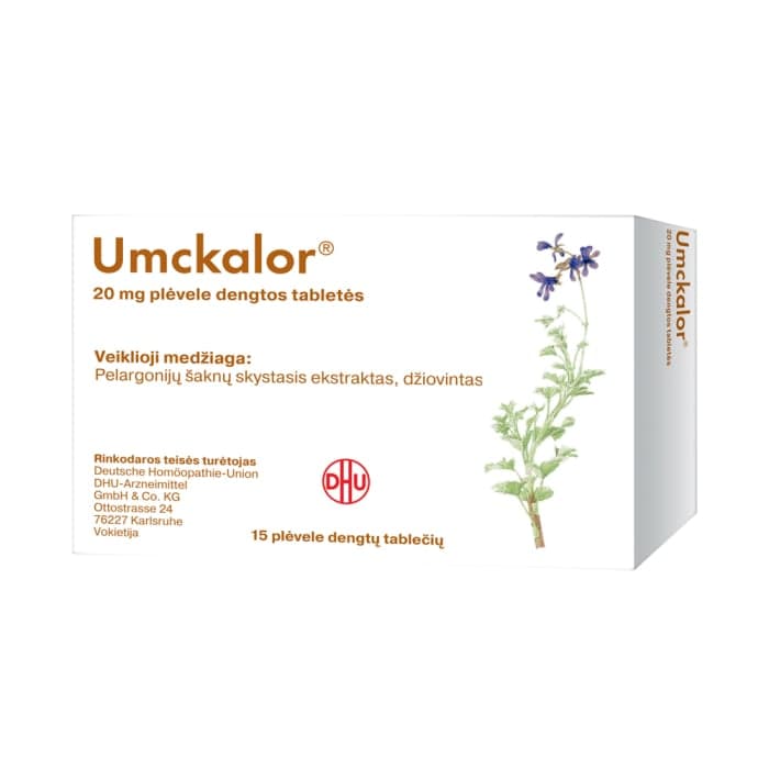 UMCKALOR, plėvele dengtos tabletės, N15