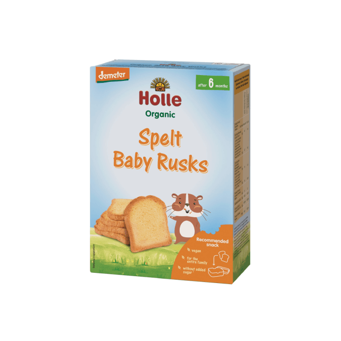 HOLLE biodinaminiai speltų džiūvėsėliai kūdikiams, nuo 6 mėn., LT-EKO-001, 200 g-1