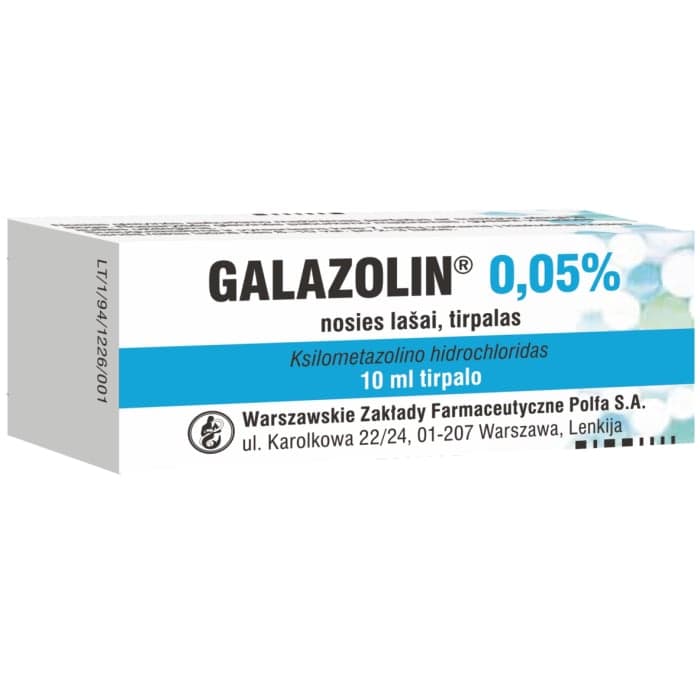 GALAZOLIN,  0,05 %, 10 ml, nosies lašai, tirpalas, N1