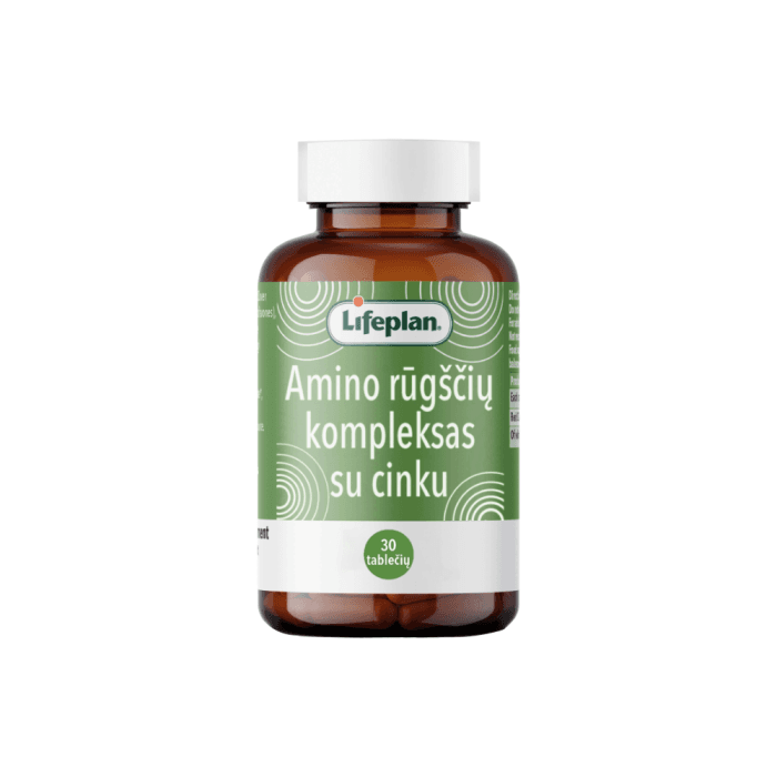 LIFEPLAN AMINO RŪGŠČIŲ KOMPLEKSAS SU CINKU, 30 tablečių