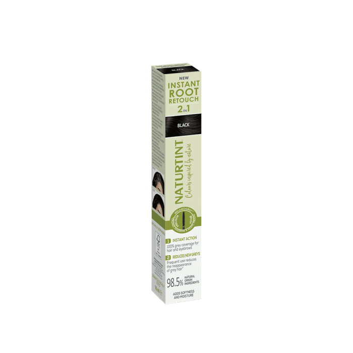 NATURTINT plaukų šaknų maskuoklis (black), 10 ml