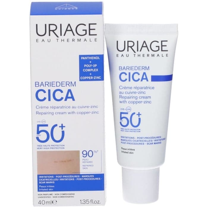 URIAGE atkuriamasis kremas su variu ir cinku BARIEDERM CICA, SPF 50+, 40 ml-1