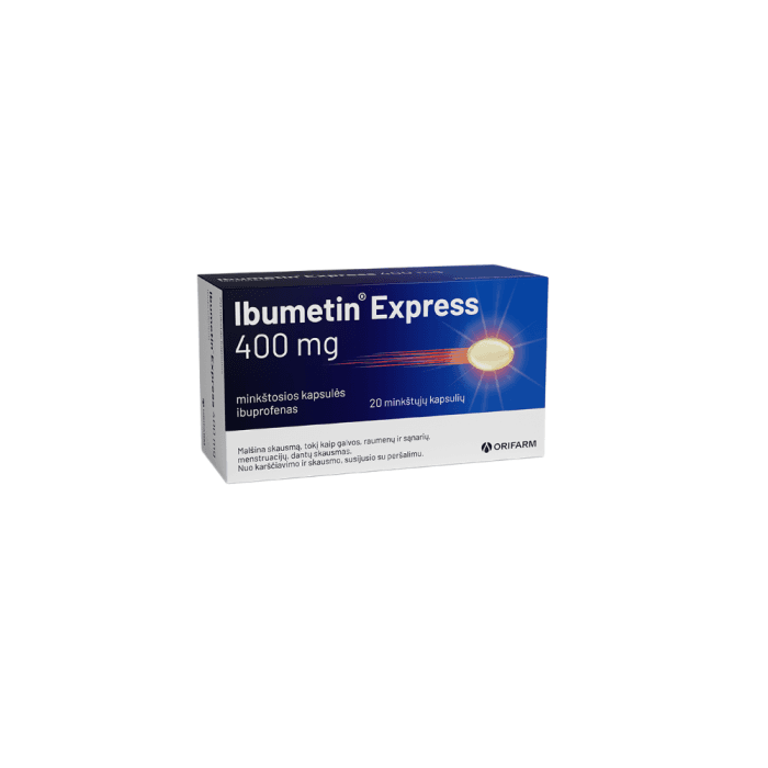 Ibumetin Express 400 mg, minkštosios kapsulės, N20-1