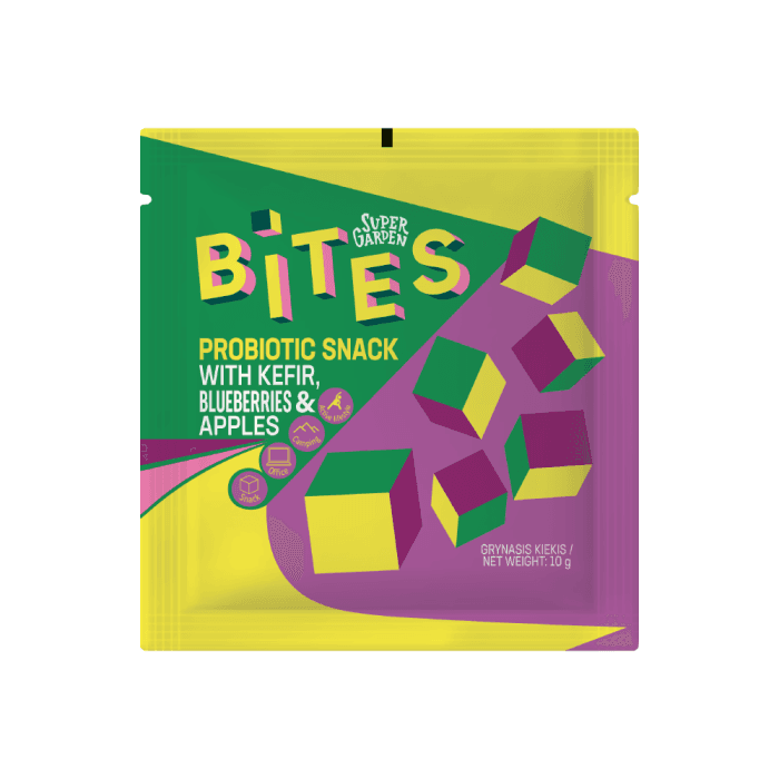 BITES, kefyro, uogų ir vaisių užkandis, džiovintas šaltyje, 10 g