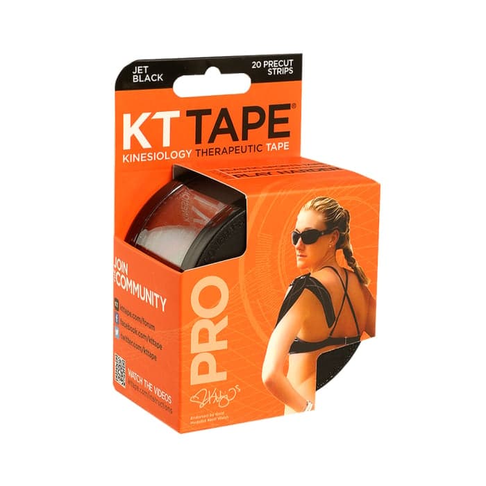 KT TAPE pleistras PRO, juoda spalva, 20 juostelių