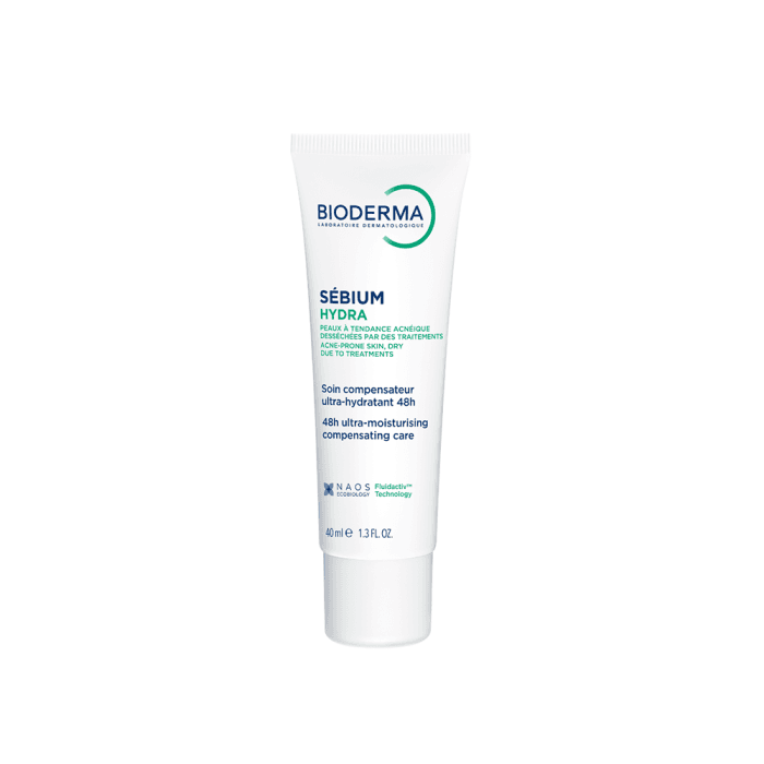 BIODERMA drėkinamasis kremas išsausėjusiai į spuogus linkusiai odai Sébium Hydra, 40 ml
