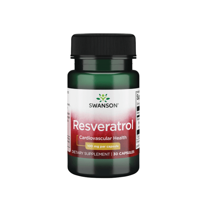 SWANSON RESVERATROLIS 100 MG, 30 kapsulių
