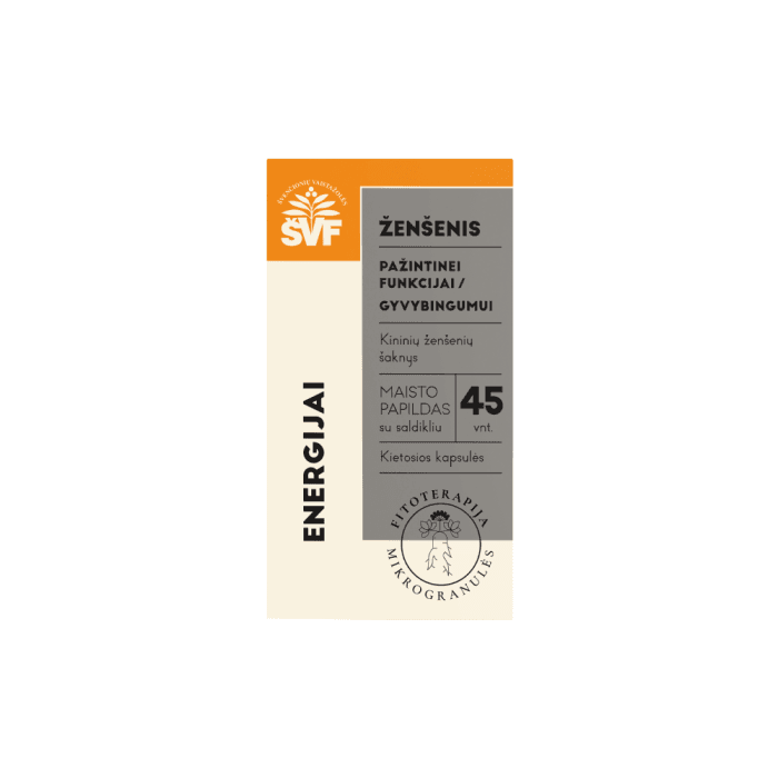 ŠVF ŽENŠENIS ENERGIJAI, 45 kietosios kapsulės