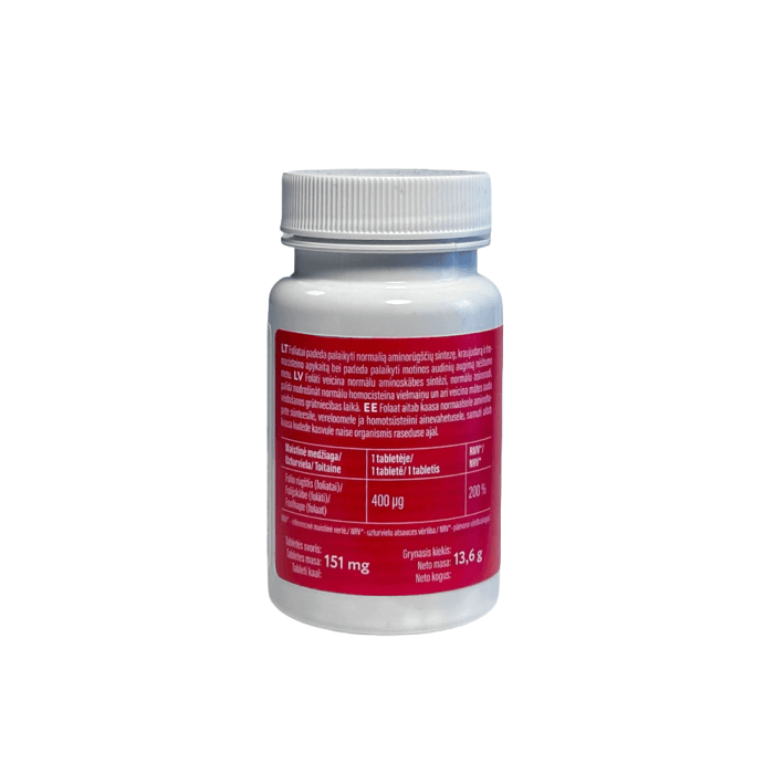 Bioaktyvi folio rūgštis 400 mcg, 90 tablečių-1