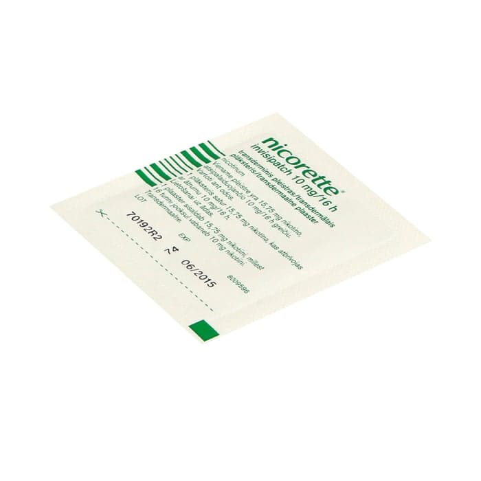 NICORETTE INVISIPATCH, 10mg/16h, transderminis pleistras, N7-1