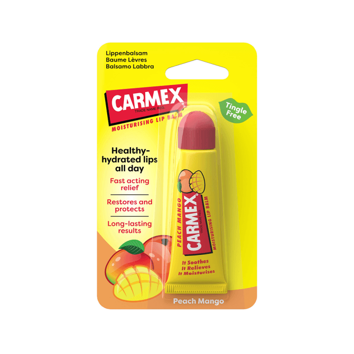 CARMEX lūpų balzamas PEACH MANGO TUBE, 10 g-1