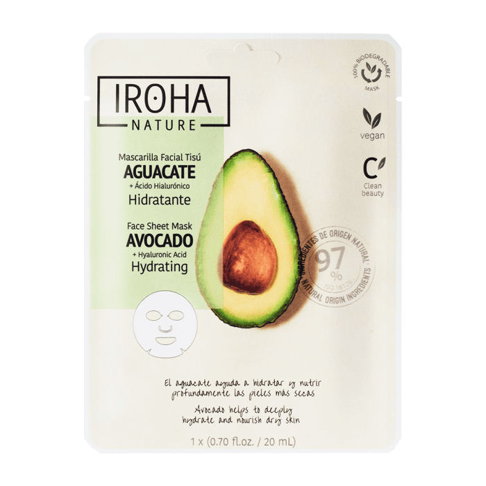 IROHA veido kaukė su avokadais ir hialurono rūgštimi, 20 ml