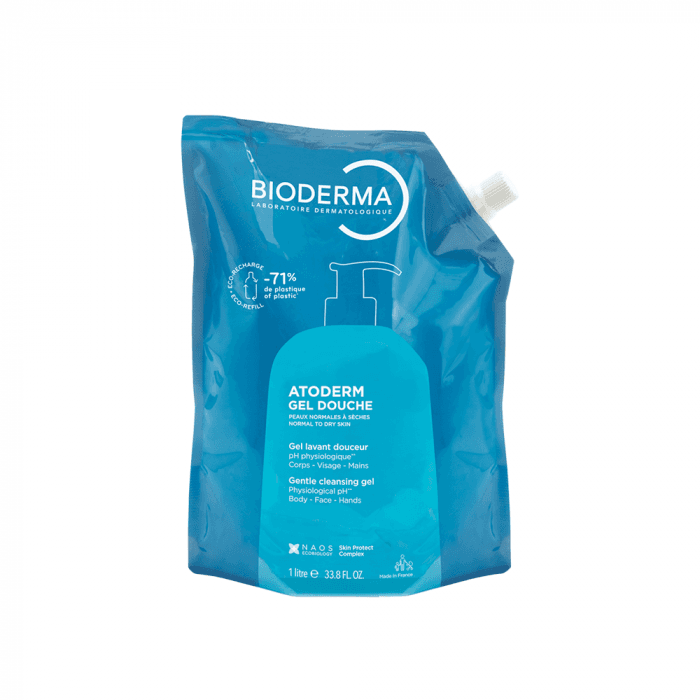 BIODERMA prausiklis sausai odai ATODERM GEL DOUCHE ECOREFILL, 1000 ml