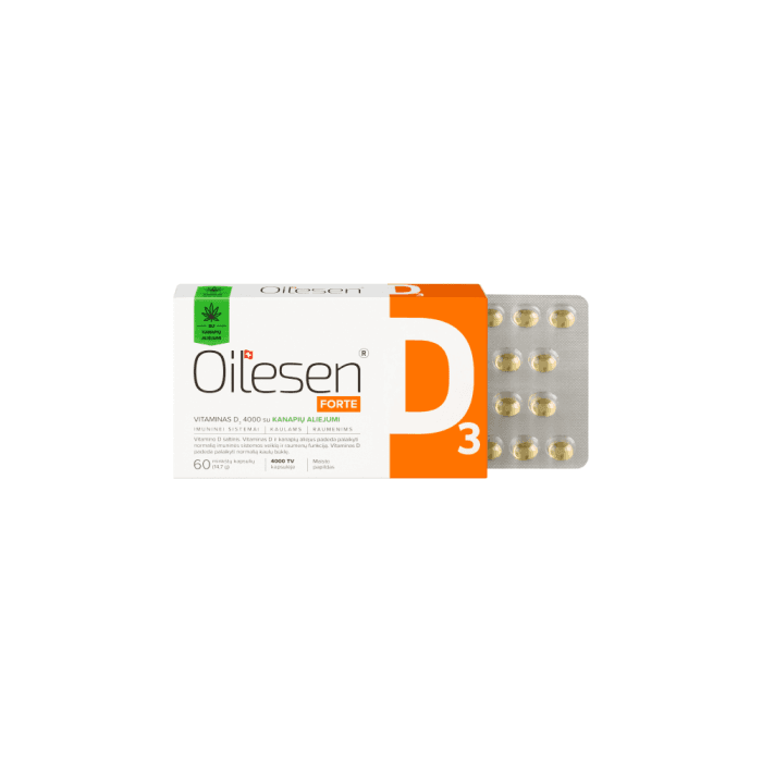 OILESEN FORTE D3 4000, 60 minkštos kapsulės-1