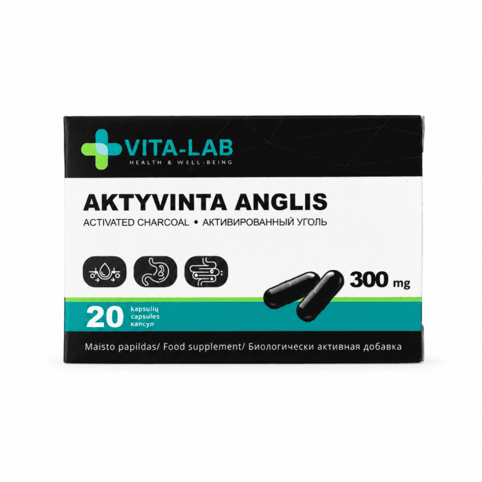 VITA-LAB Aktyvinta anglis 300 mg, 20 kapsulių