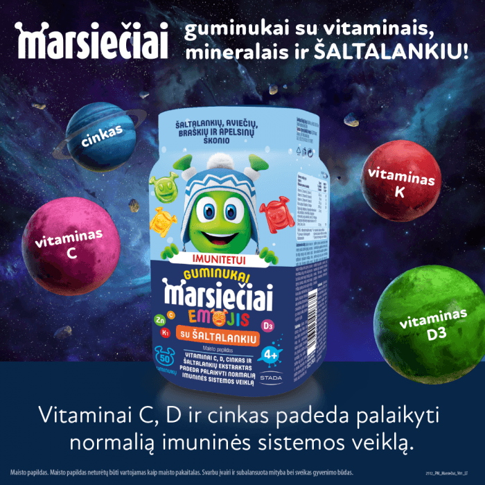 MARSIEČIAI SU ŠALTALANKIU vaikų imunitetui, 50 guminukų-1