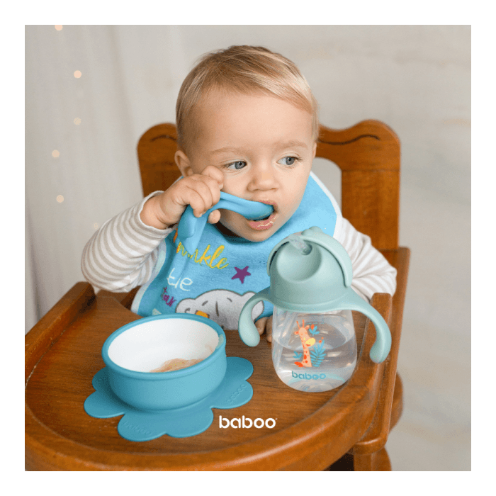 BABOO silikoninis dubenėlis prilimpančiu dugnu, 6+ mėn., turkio spalva, 1 vnt.-1