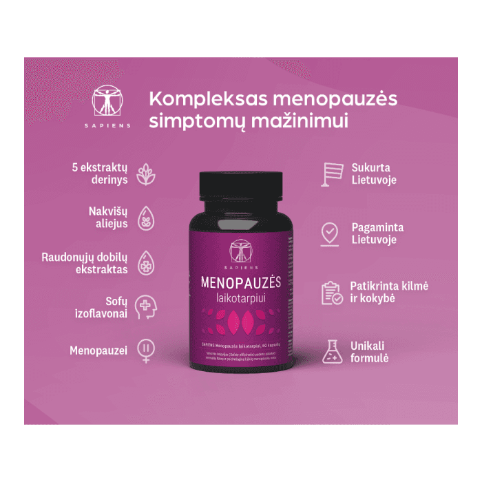 SAPIENS menopauzės laikotarpiui, 60 kapsulių-1