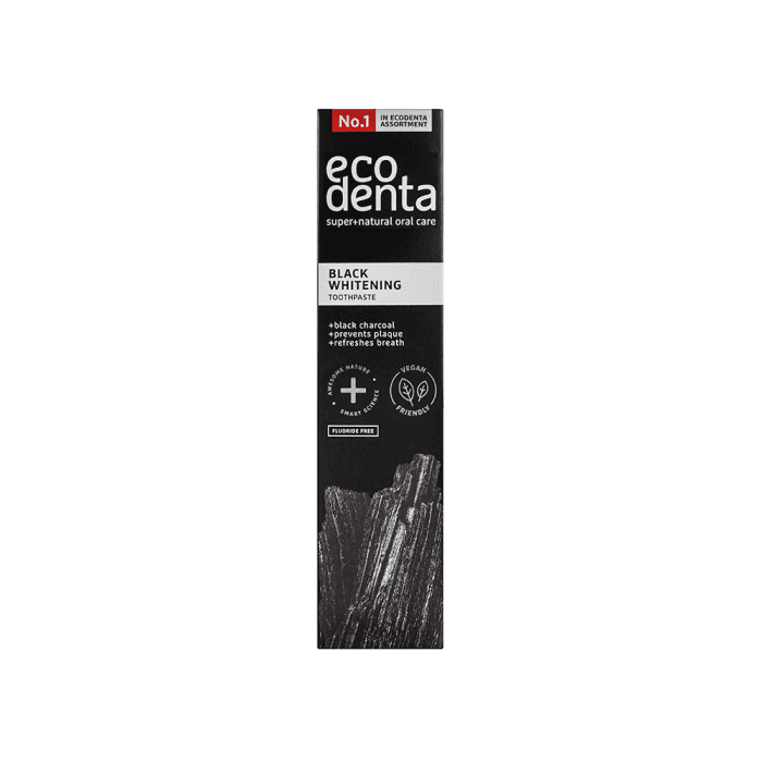 ECODENTA juoda balinamoji dantų pasta su juodąja anglimi ir Teavigo, 100 ml-1