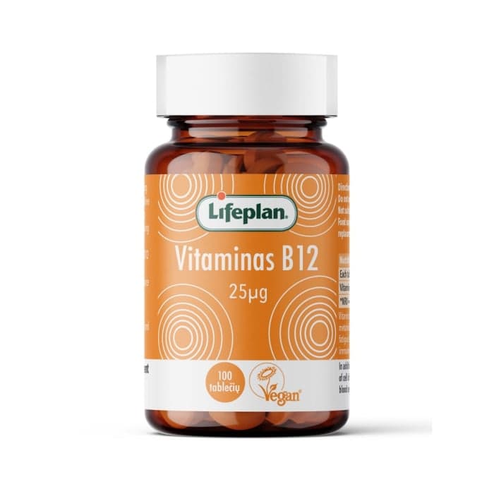 LIFEPLAN VITAMINAS B12 25 µg, 100 tablečių