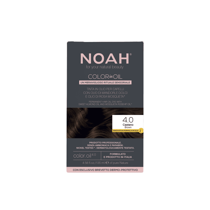 NOAH, aliejiniai plaukų dažai  COLOR IN OIL 4.0 BROWN, 135 ml