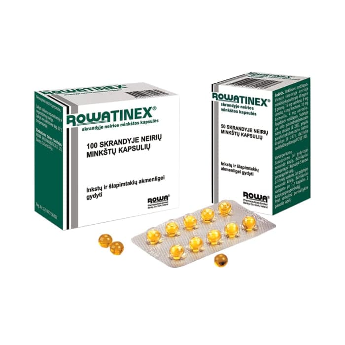 ROWATINEX, 31mg+15mg+3mg+4mg+10mg+4mg, skrandyje neirios minkštos kapsulės, N100-2