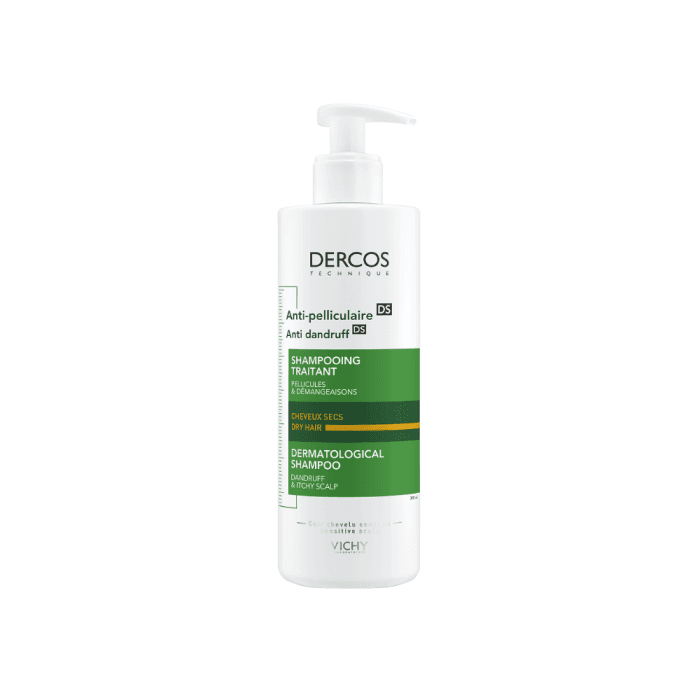 VICHY šampūnas pleiskanojančiai sausai galvos odai DERCOS DRY, 390 ml