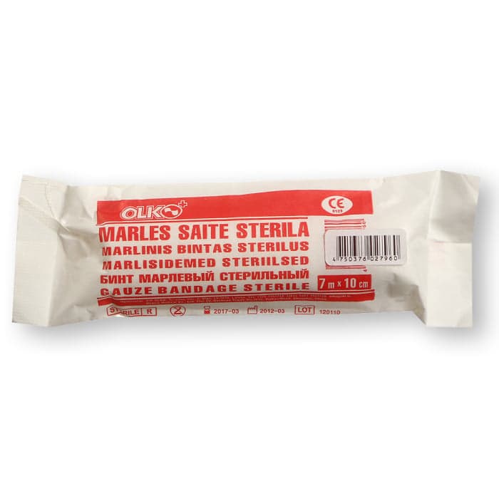 OLKO sterilus marlinis tvarstis GAMMA, 7 m x 10 cm, 1 vnt.-1