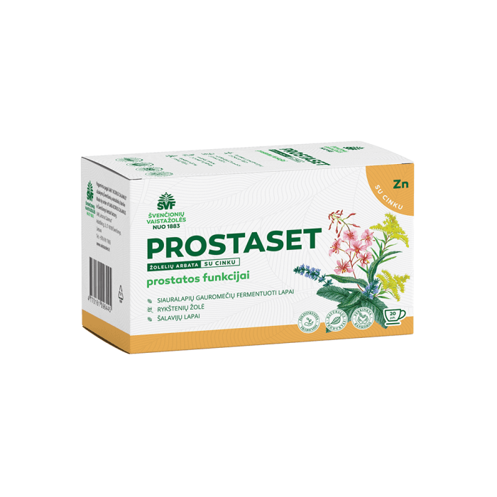 ŠVF žolelių arbata  prostatos funcijai PROSTASET, 20 vnt., 1.5 g