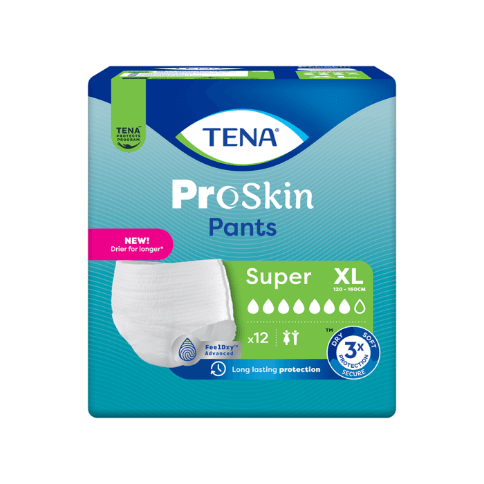 TENA sauskelnės kelnaitės PANTS SUPER, XL dydis, 12 vnt.-1