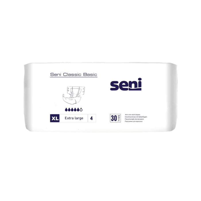 SENI sauskelnės suaugusiesiems CLASSIC BASIC, XL dydis, 30 vnt.