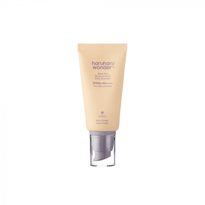 HARUHARU WONDER drėkinantis apsauginis veido kremas nuo saulės, Black Rice Moisture Airyfit Sunscreen SPF50+/PA++++, 50 ml