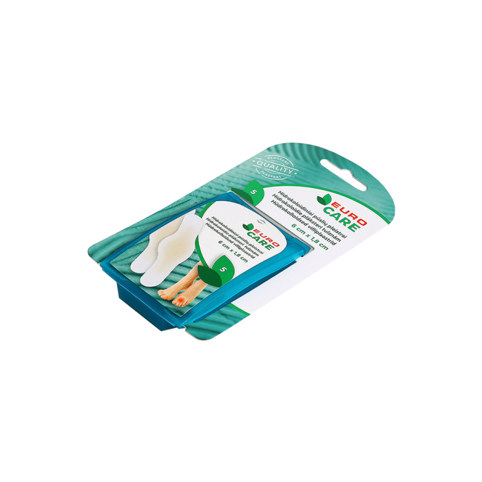 EUROCARE hidrokoloidiniai pūslių pleistrai, 6 x 1,8 cm, 5 vnt.-1