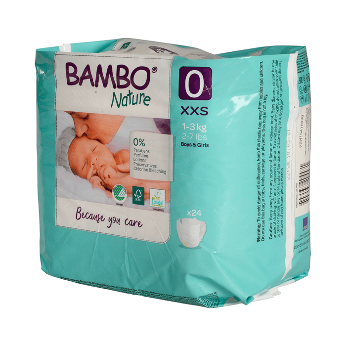 BAMBO NATURE sauskelnės PREMATURE, 1–3 kg, LT-EKO-001, 24 vnt.-2