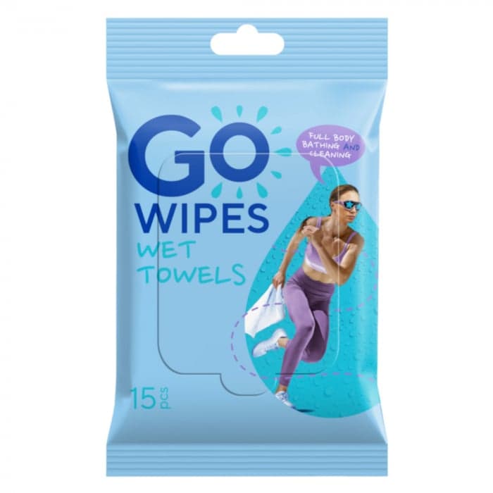 GOWIPES, Drėgni rankšluosčiai "For Gym", 15 vnt.