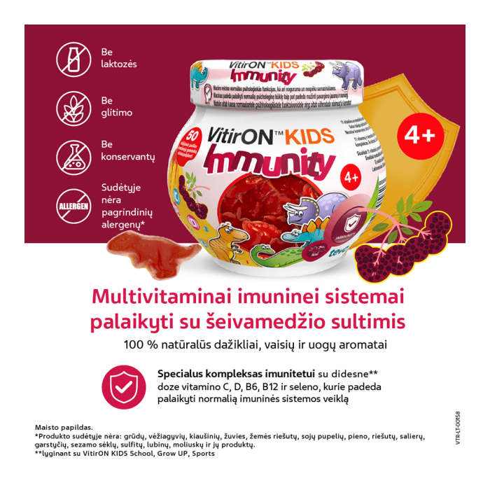 VitirON™ KIDS Immunity, 50 kramtomųjų guminukų-1