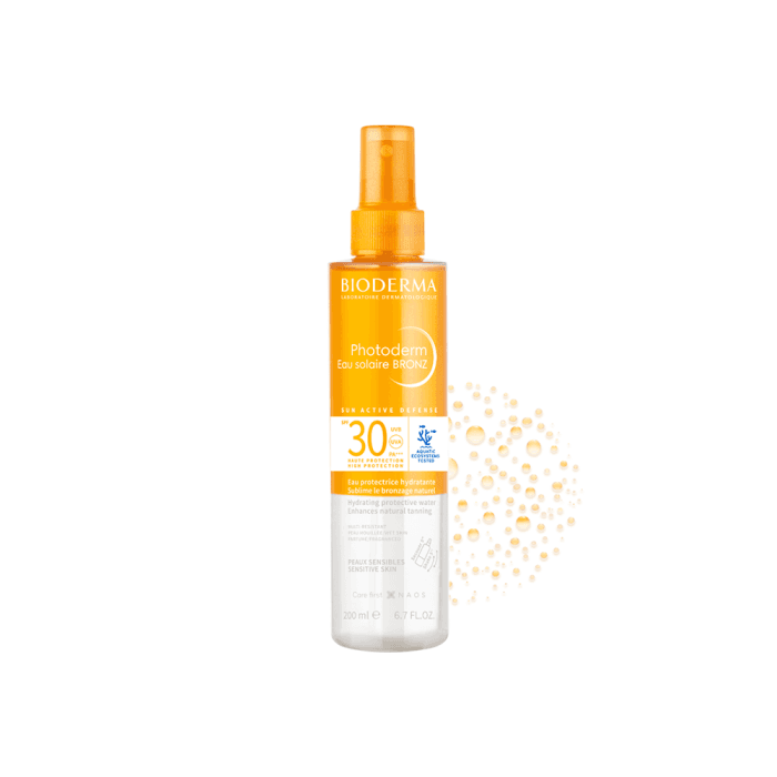 BIODERMA drėkinamasis apsauginis vanduo nuo saulės PHOTODERM EAU SOLAIRE BRONZ SPF30, 200 ml-2